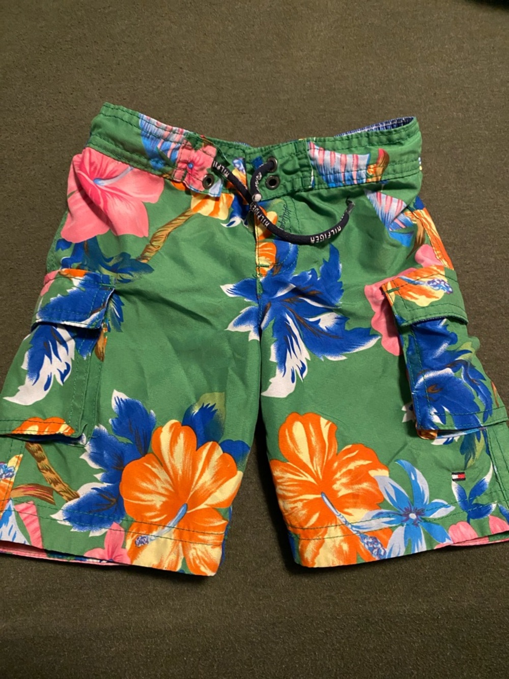 Tommy Hilfiger Green Tropical Multi Colored Toddler Swim Trunks